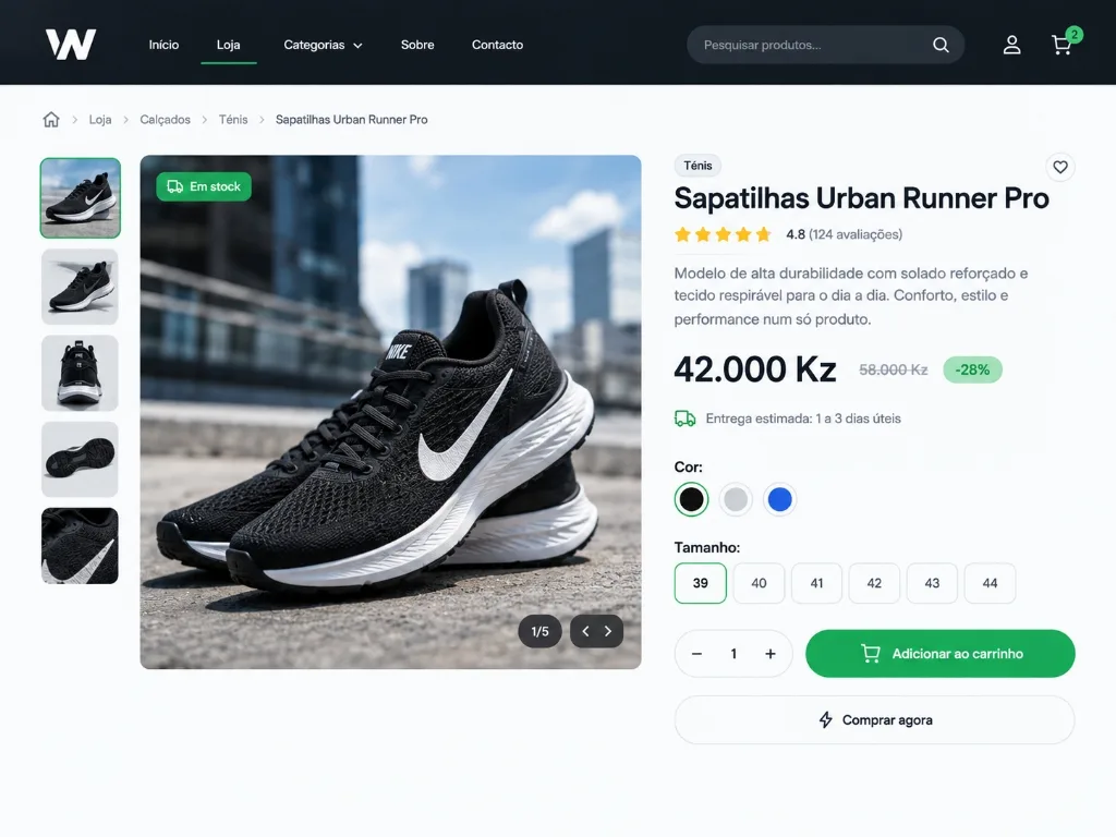 Catálogo e Produto Loja Virtual Wenova